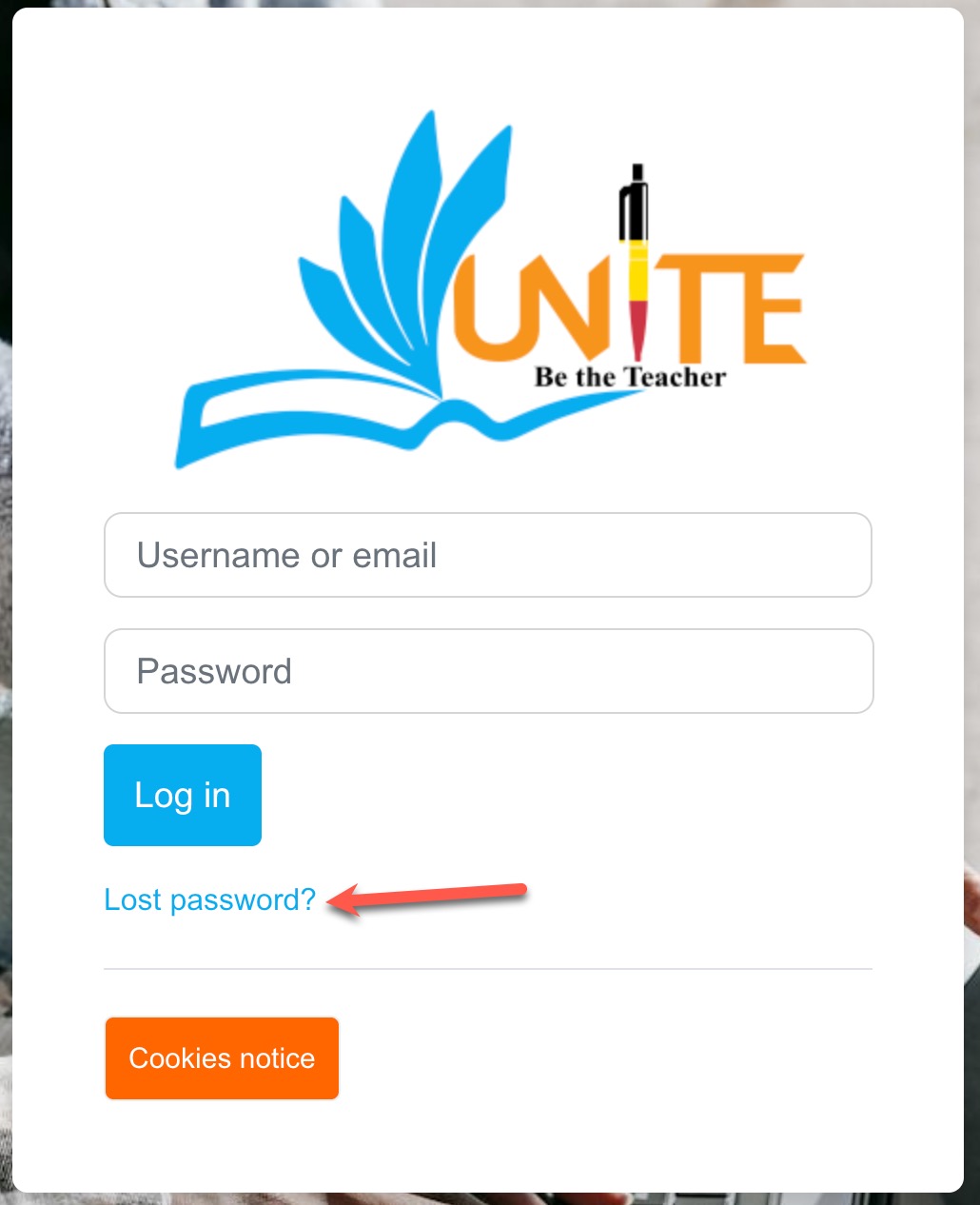 Lost password link