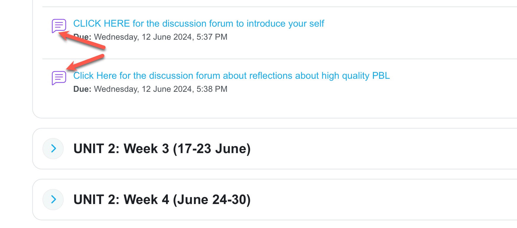 Discussion Forum link